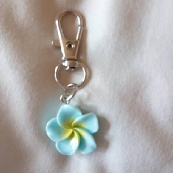 Accessories - Hibiscus Blue Mini Flower Keychain